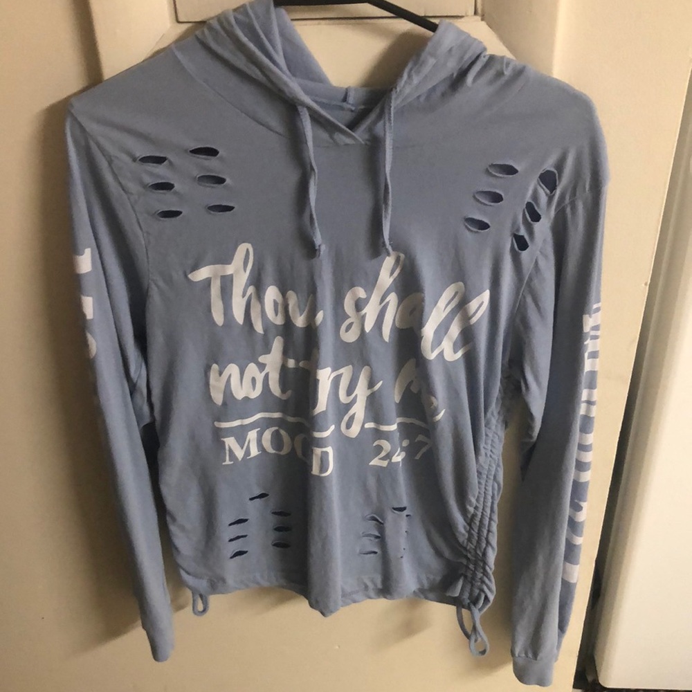 Large Long Sleeve Tee/ Light Blue/
